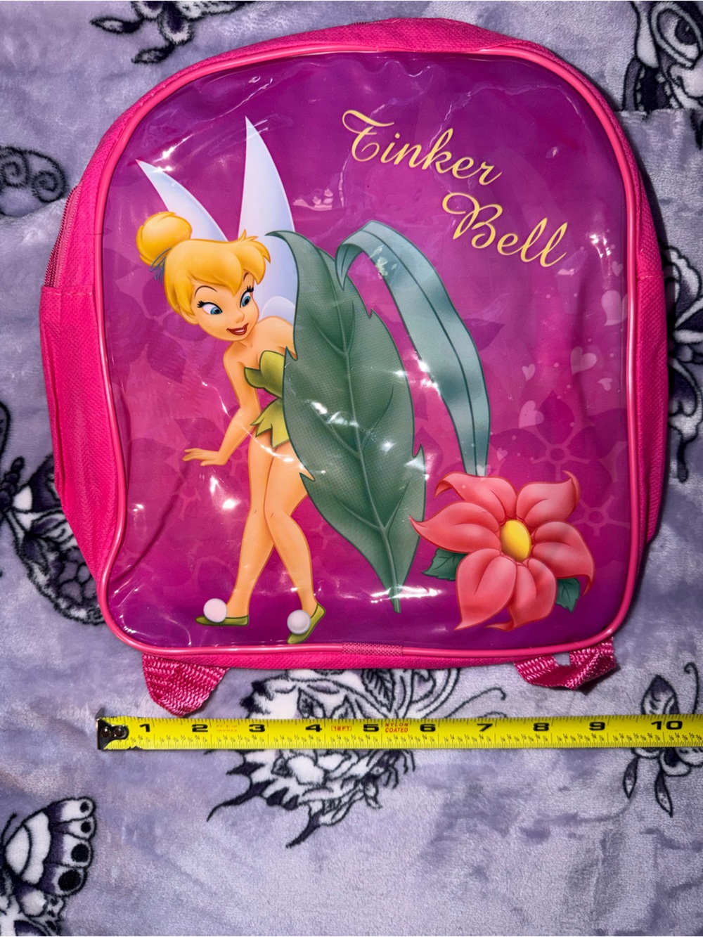 Y2K Disney Tinker Bell Pink Mini Backpack Retro Graphic Bag